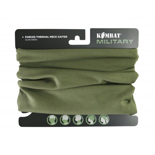 Forces Thermal Neck Gaiter - Olive Green, The Forces Thermal Neck Gaiter in Olive Green provides a close, comfortable fit that shields the neck and face in colder conditions
